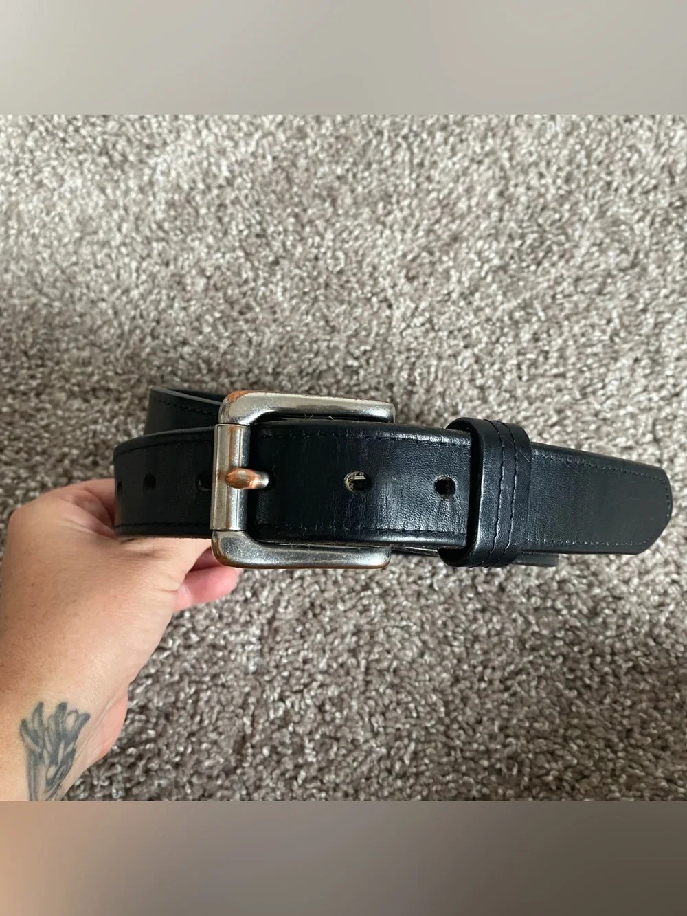 Duluth Trading Company Italian Leather Belt w/brass buckle